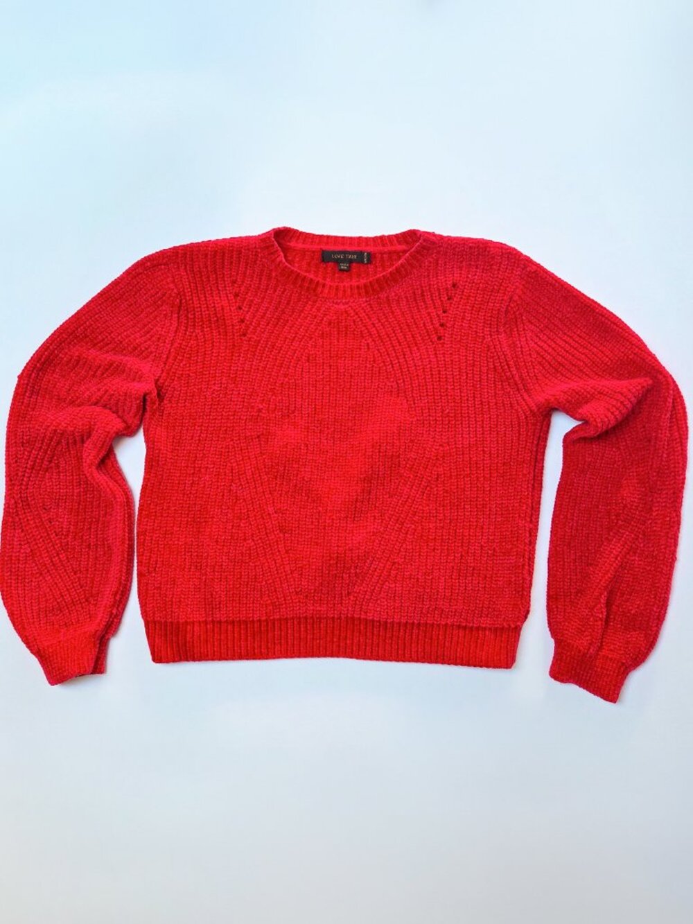 Love Tree  |  Red Chenille Knit Crewneck Sweater